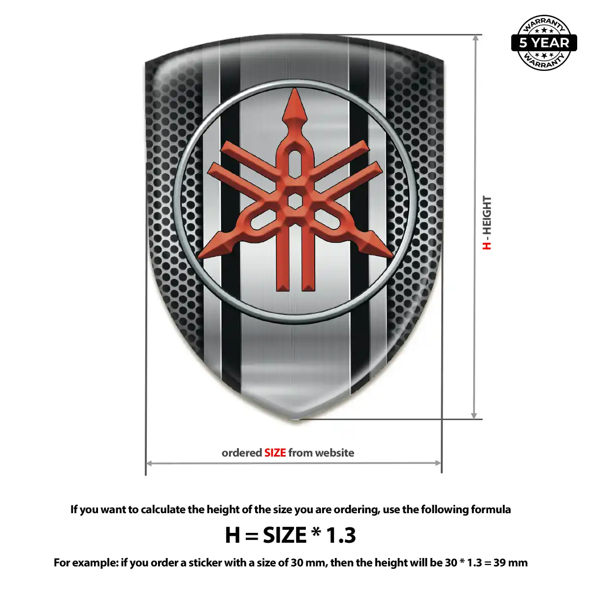 Yamaha Emblem Domed Badge Resin Elite