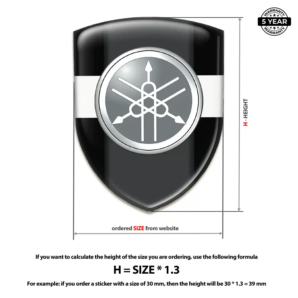 Yamaha Emblem Domed Badge Resin Luxe