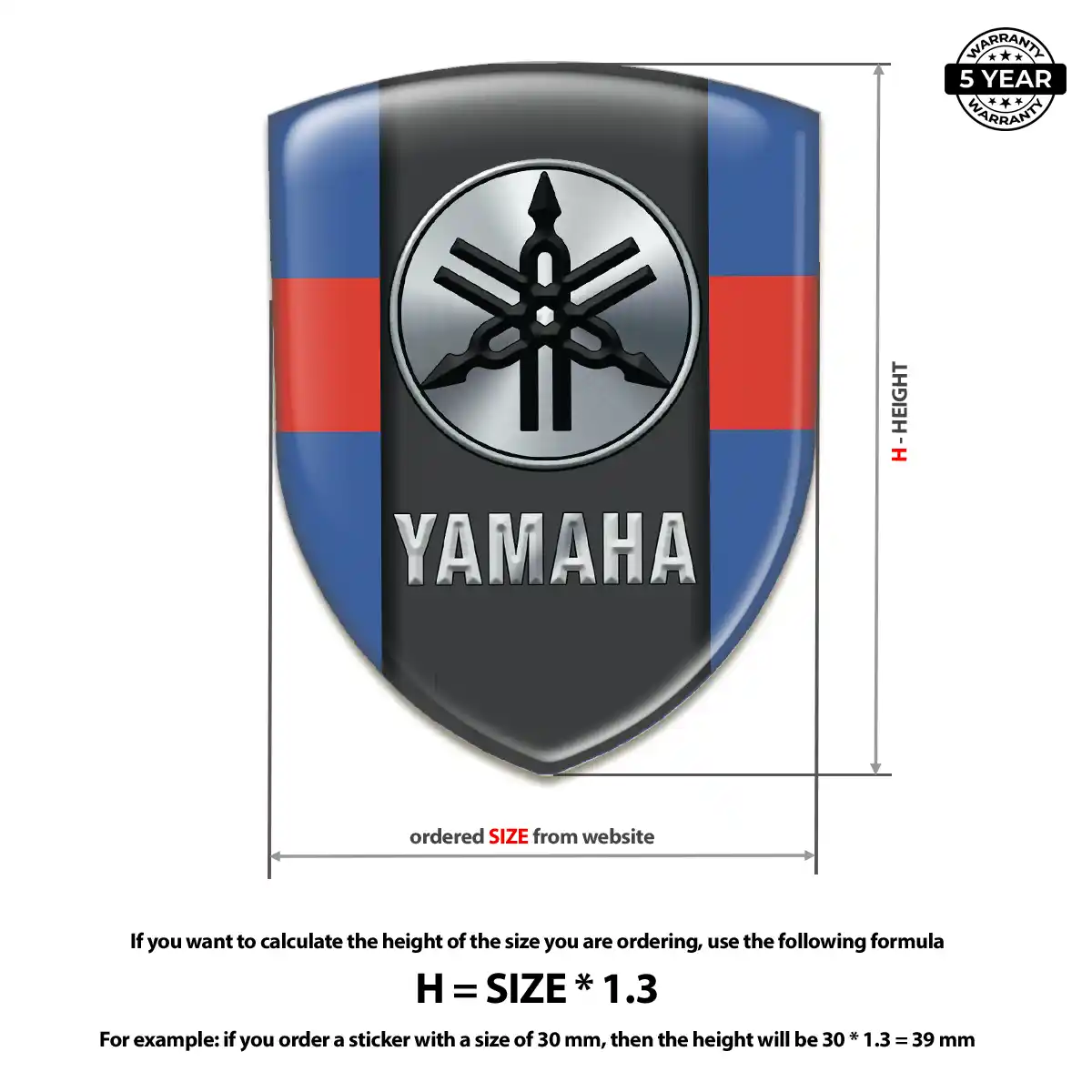 Yamaha Emblem Domed Badge Signature Grade