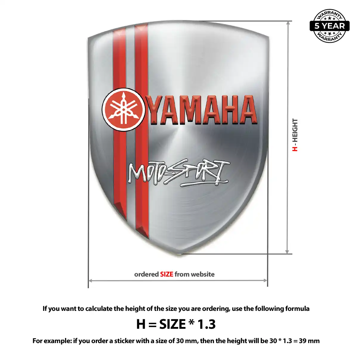 Yamaha Emblem Domed Badge Sleek Style