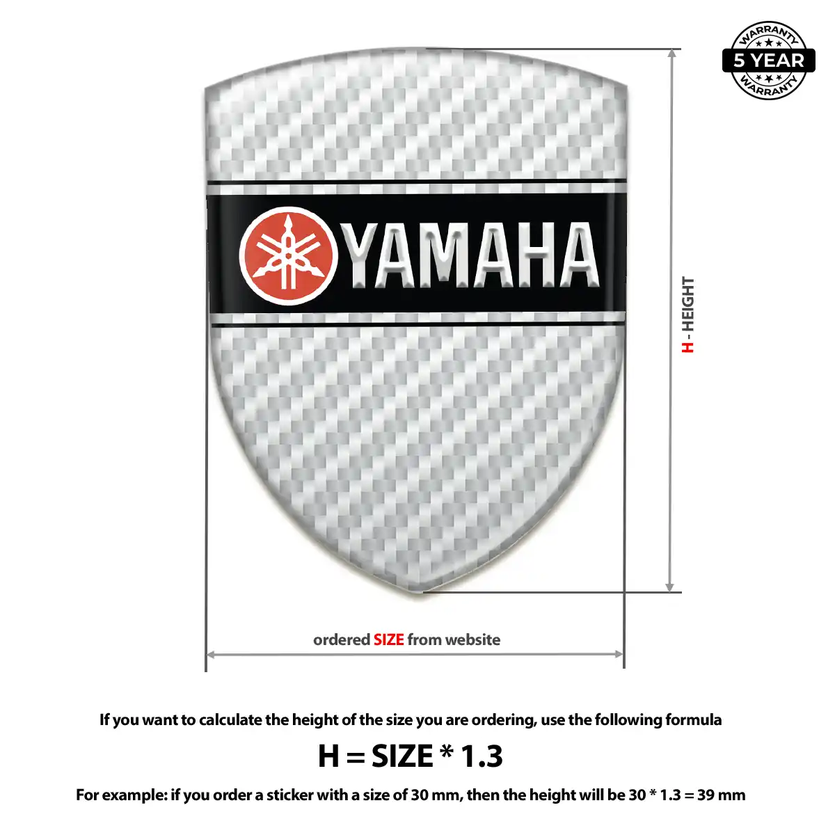 Yamaha Emblem Domed Badge Sport Tuning