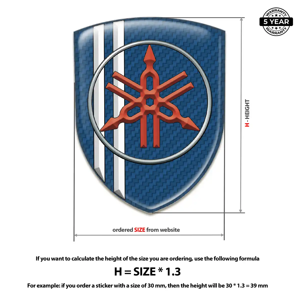 Yamaha Emblem Domed Badge Street Tuning