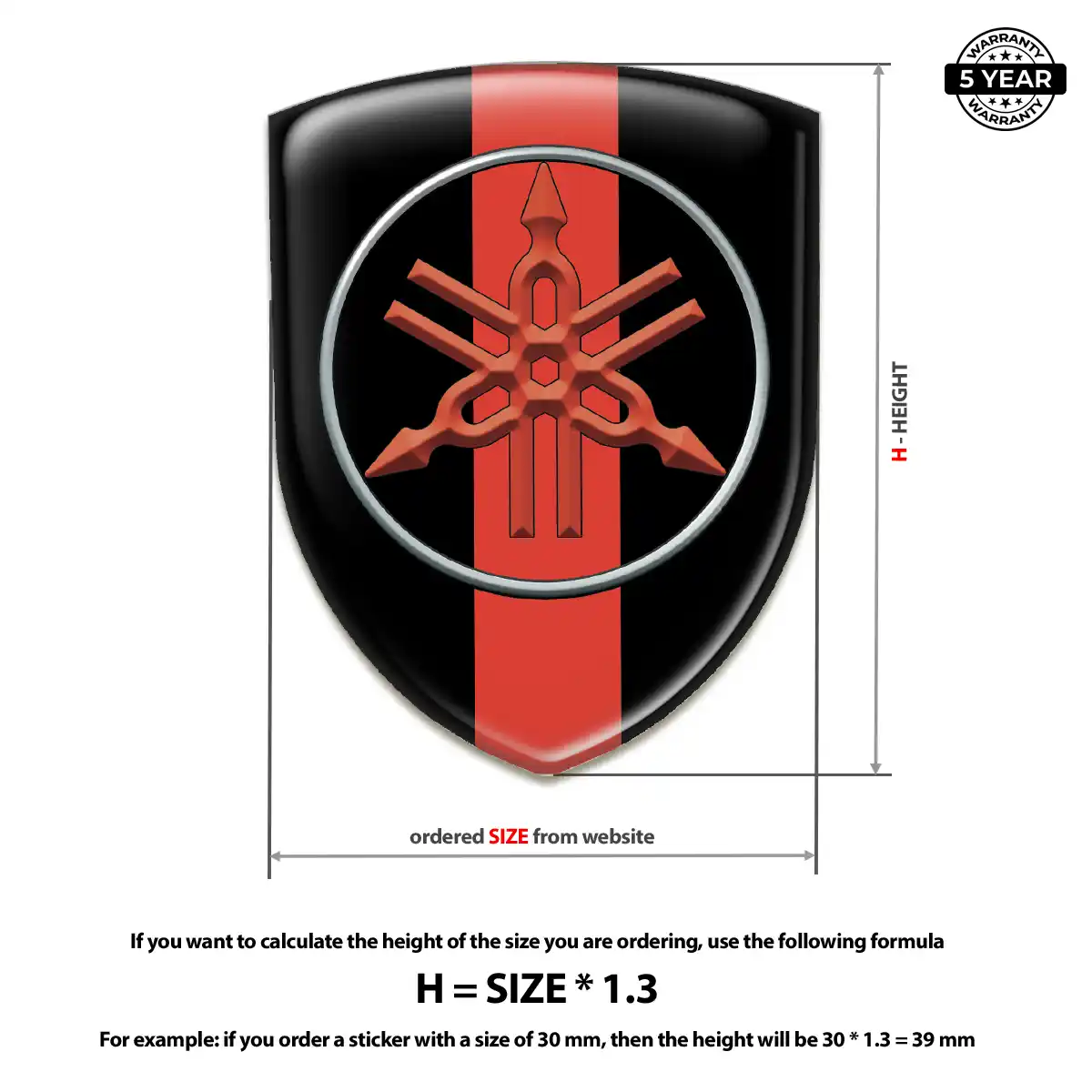 Yamaha Emblem Logo Badge Premium Dome