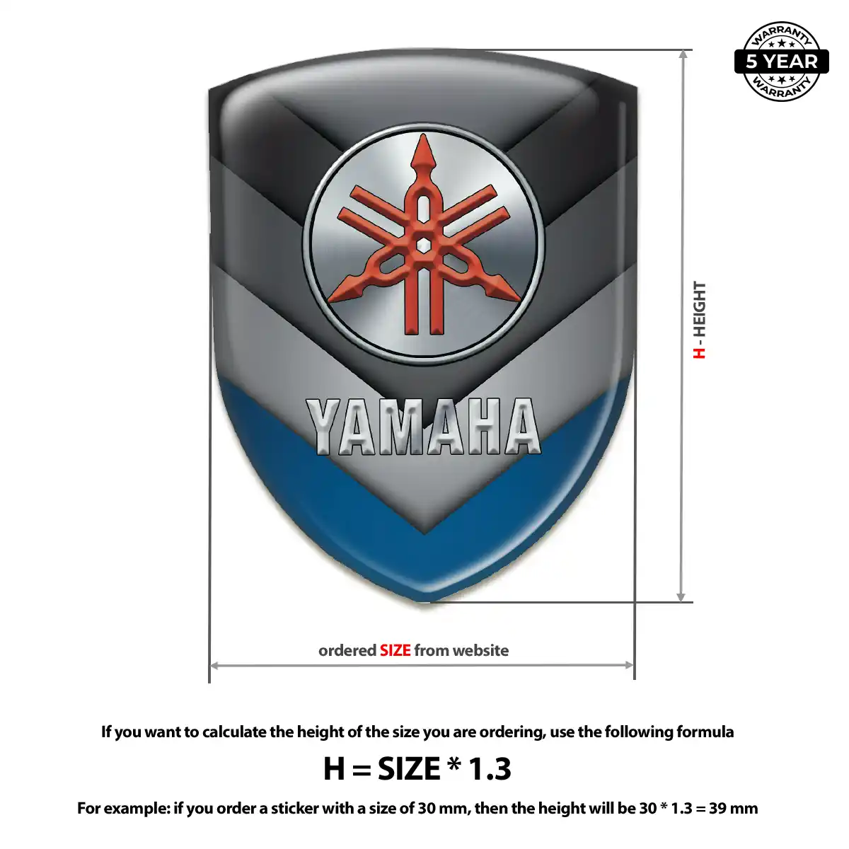 Yamaha Emblem Logo Premium Dome