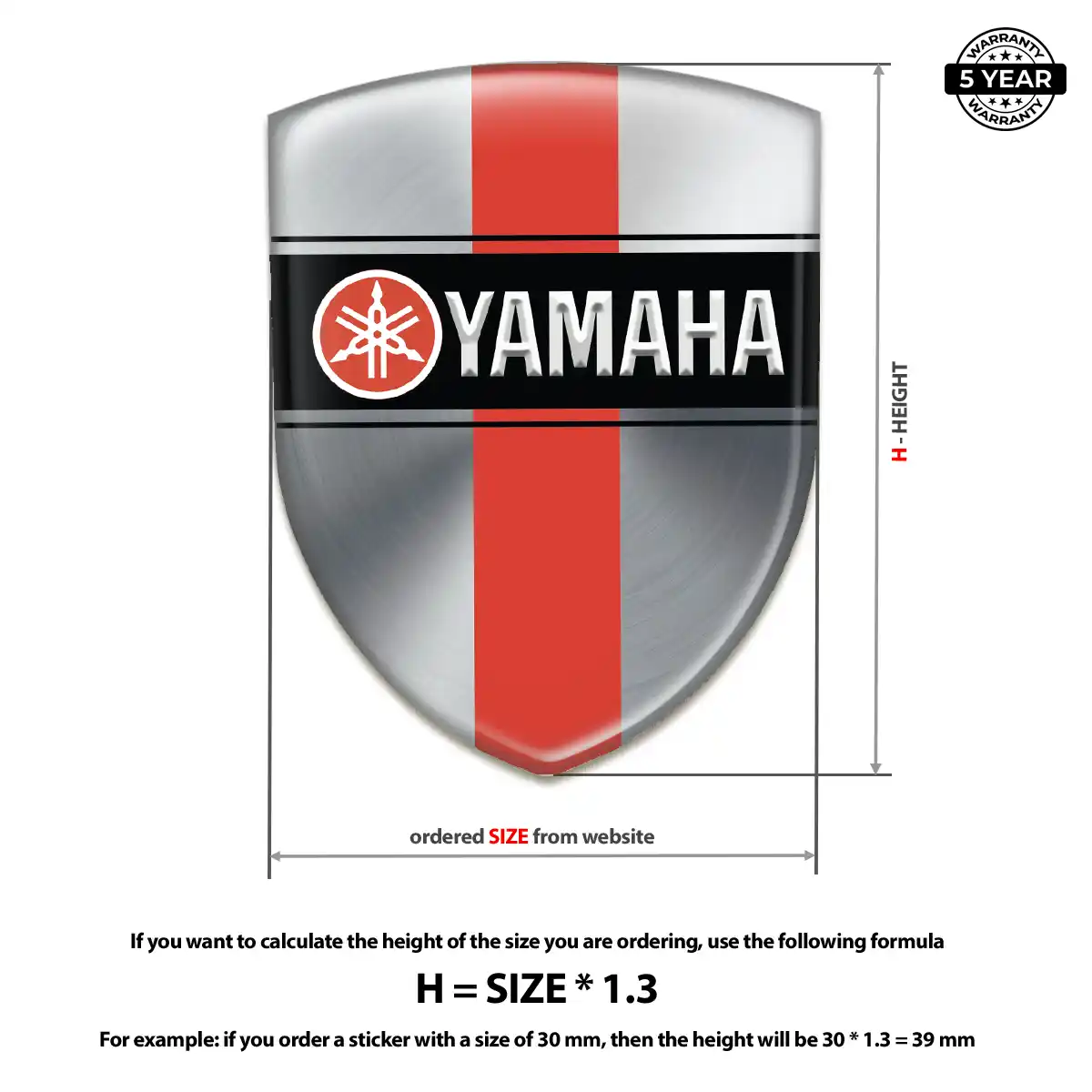 Yamaha Emblem Shield Premium Dome