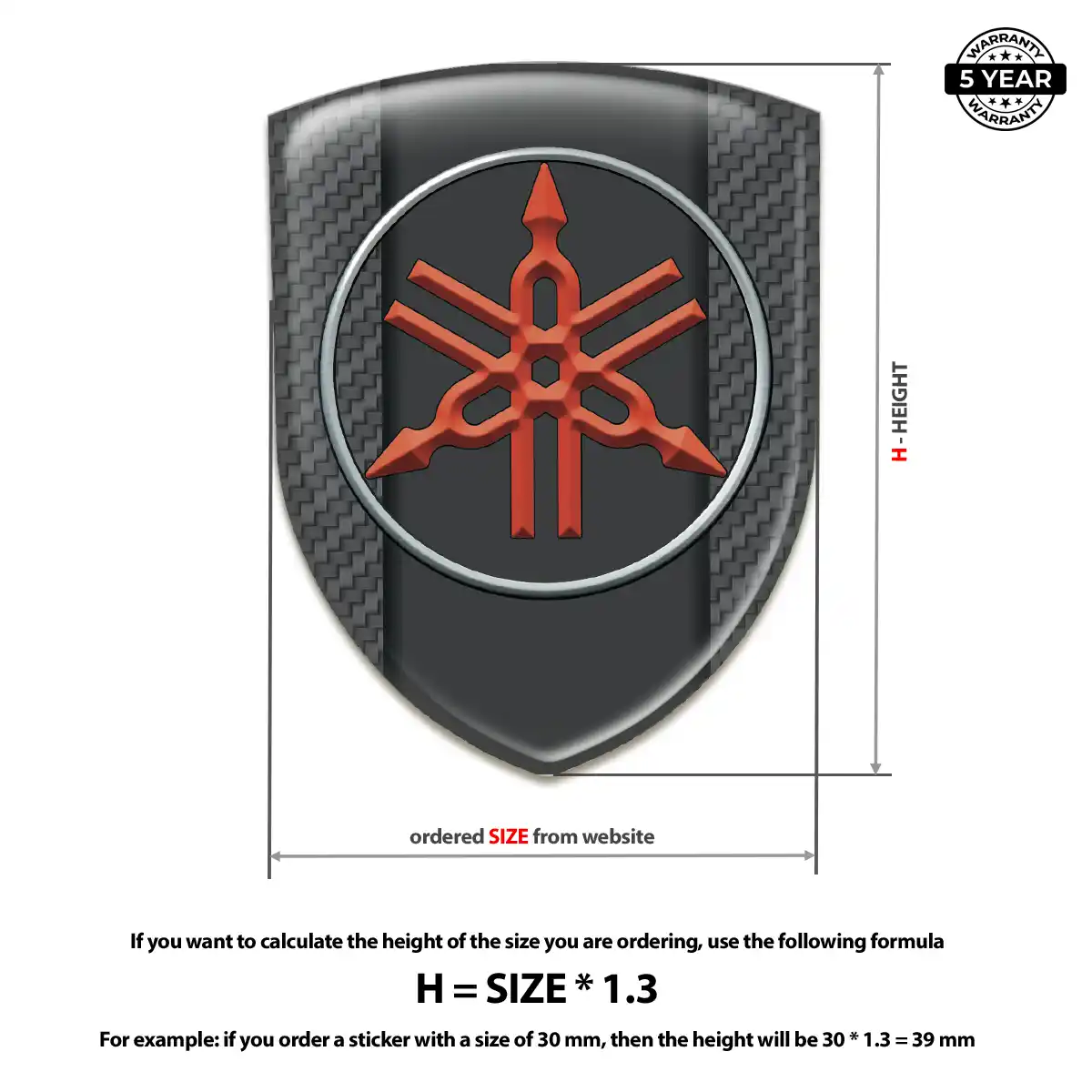 Yamaha Emblem Shield Resin Luxe