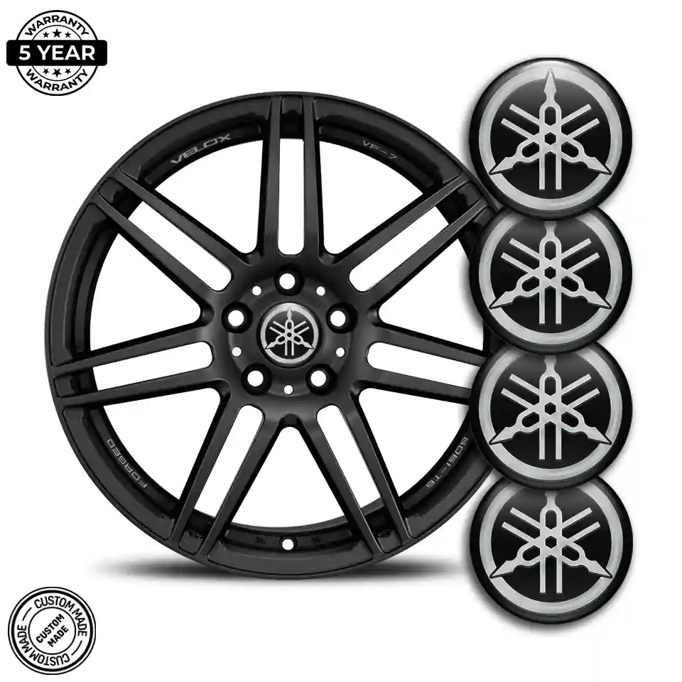 Yamaha Emblem Wheel Center Caps Self-Adhesive Sleek Style