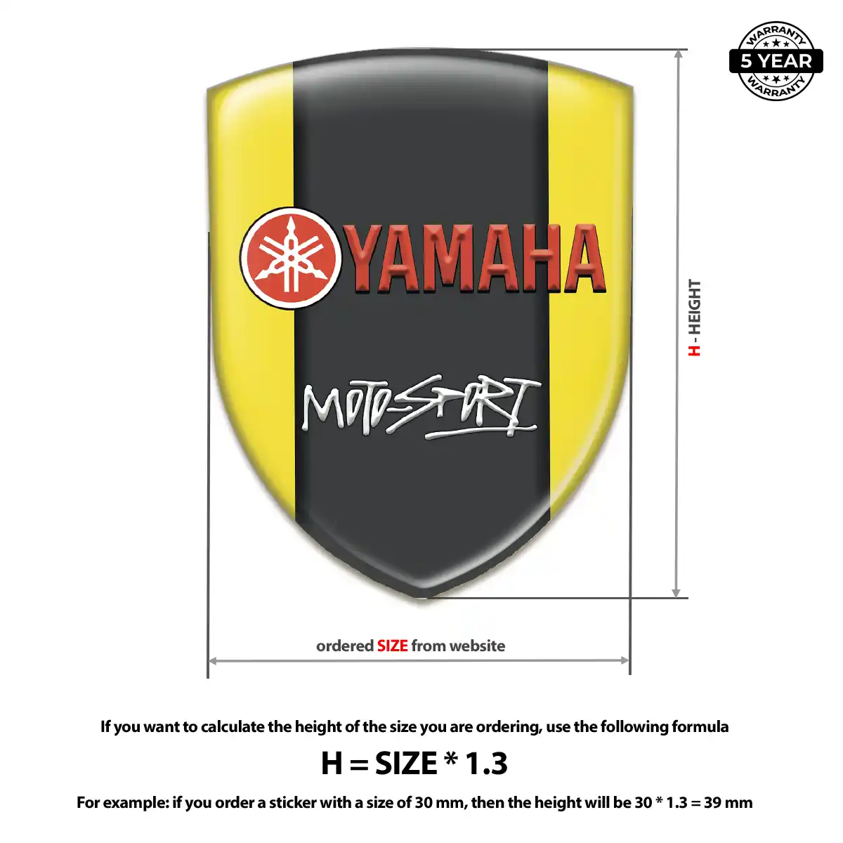 Yamaha Epoxy Domed Sticker Auto Tuning