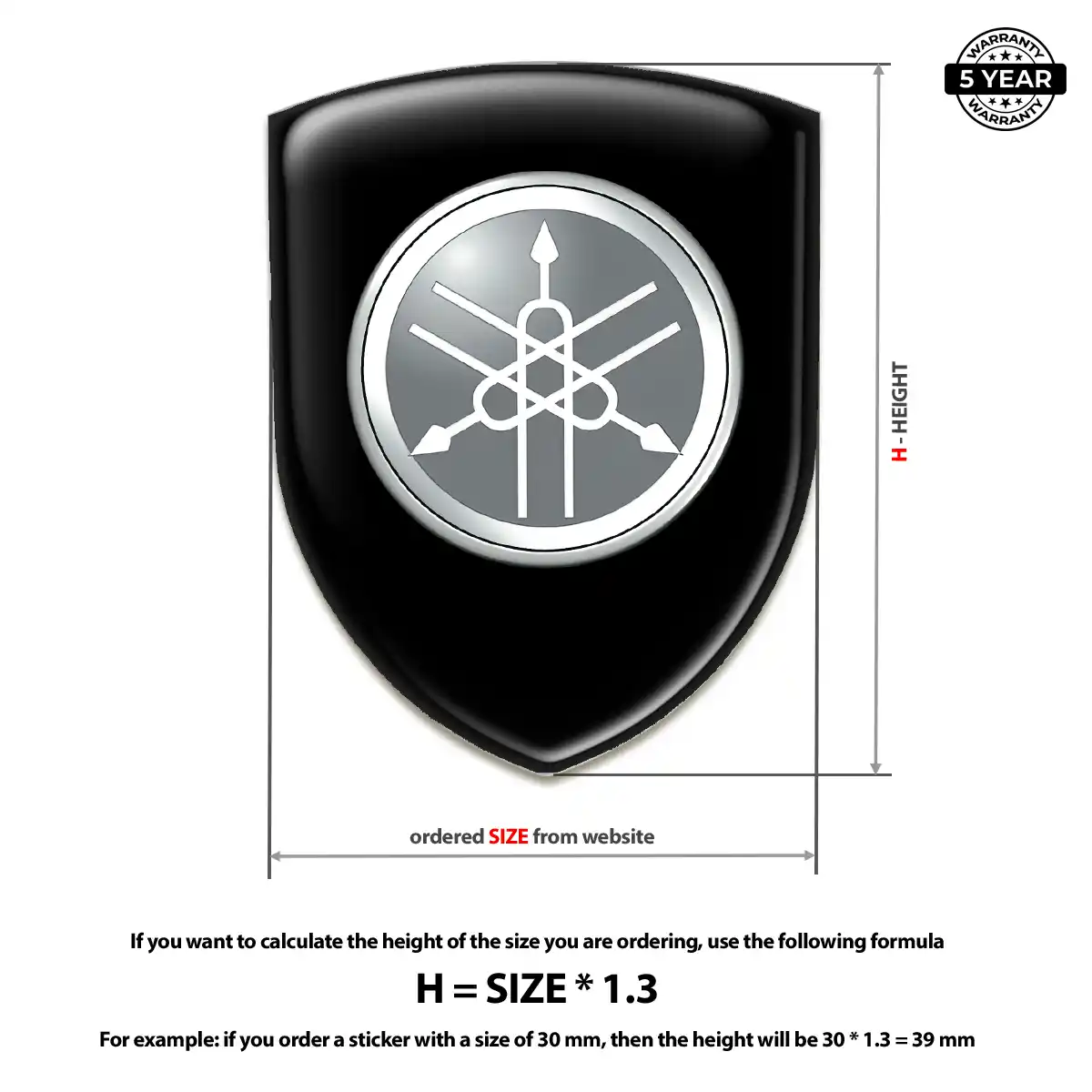Yamaha Epoxy Domed Sticker Branded Line