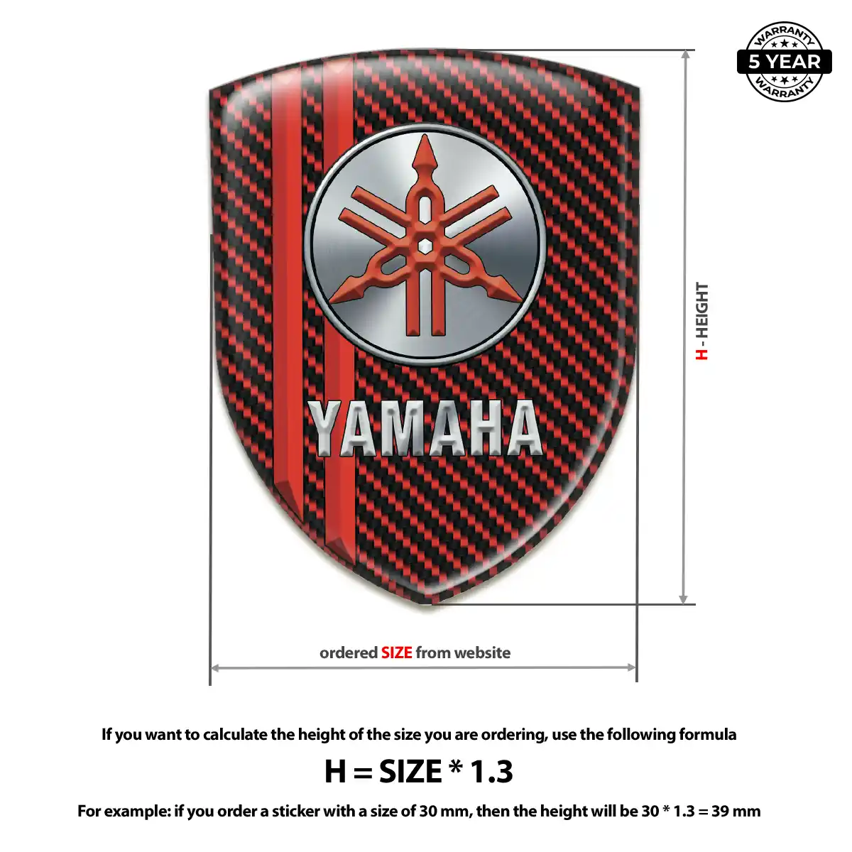Yamaha Epoxy Domed Sticker Elite Finish
