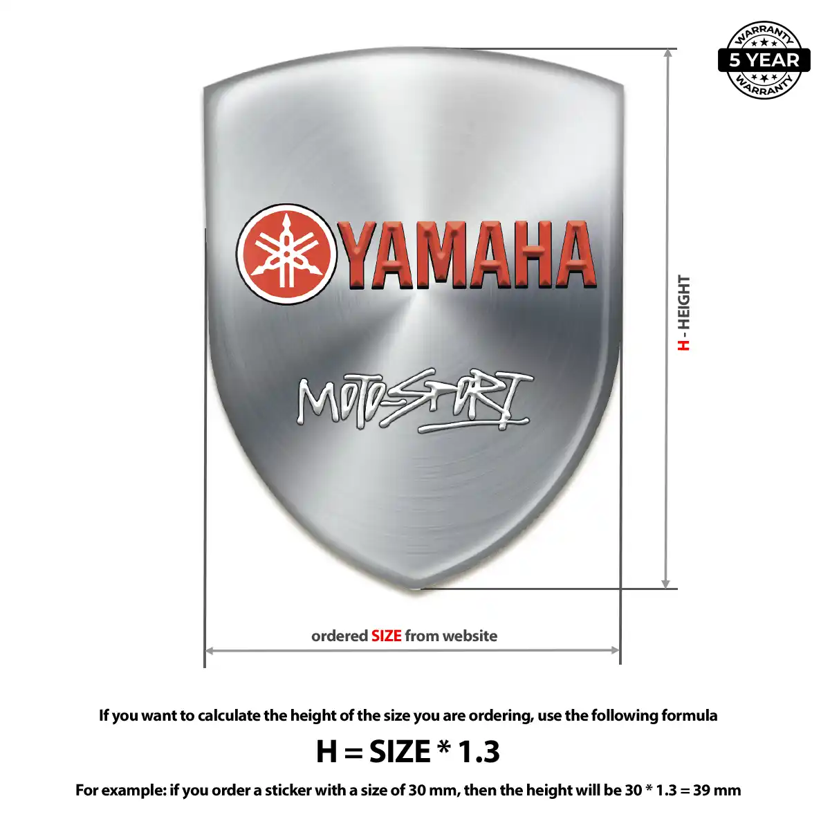 Yamaha Epoxy Domed Sticker Interior Luxe