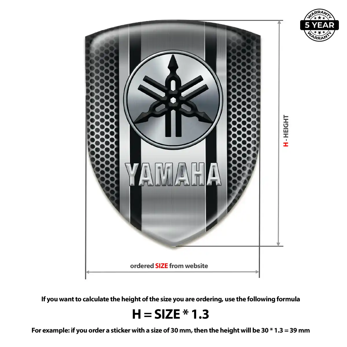 Yamaha Epoxy Domed Sticker Opulent Line