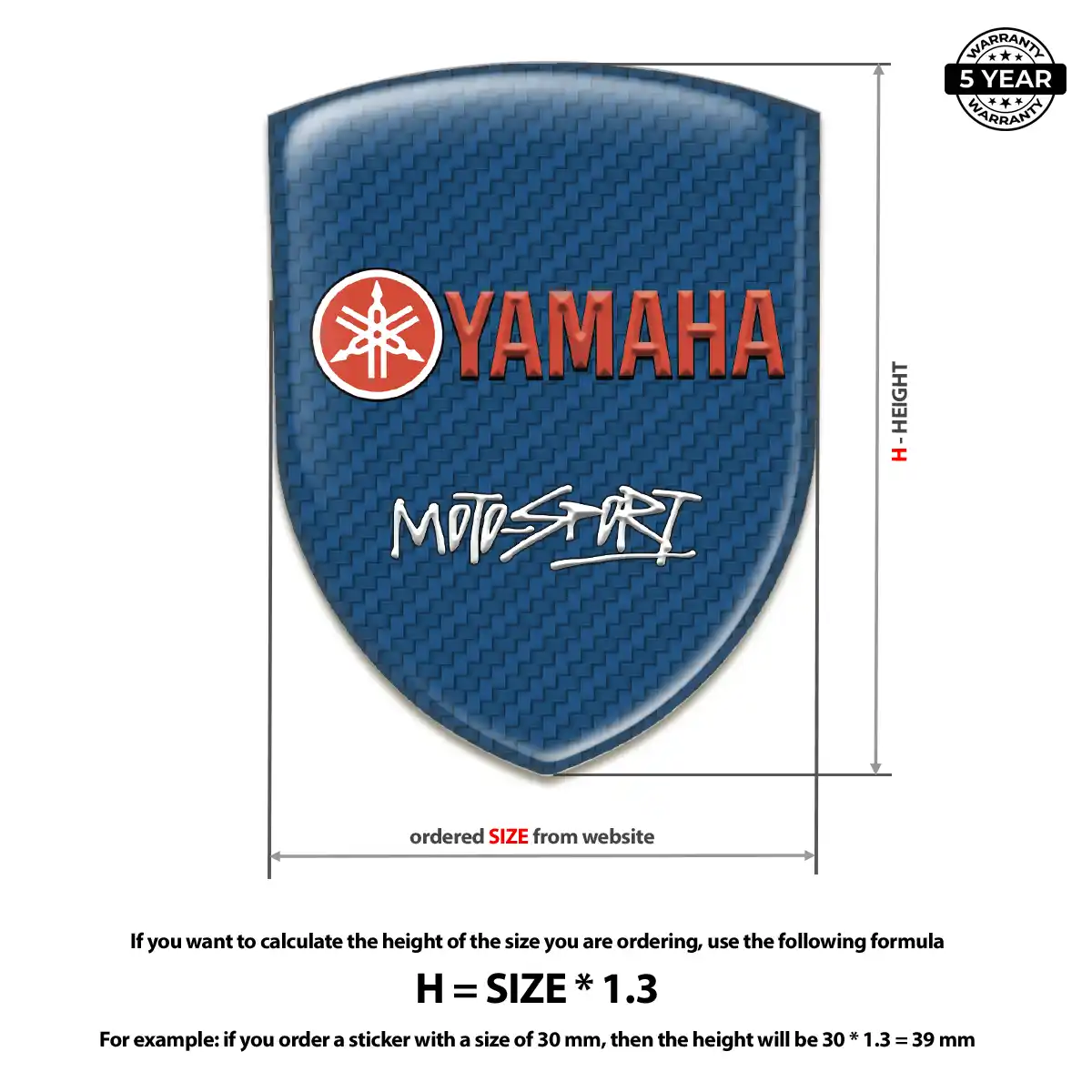 Yamaha Epoxy Domed Sticker Outer Style