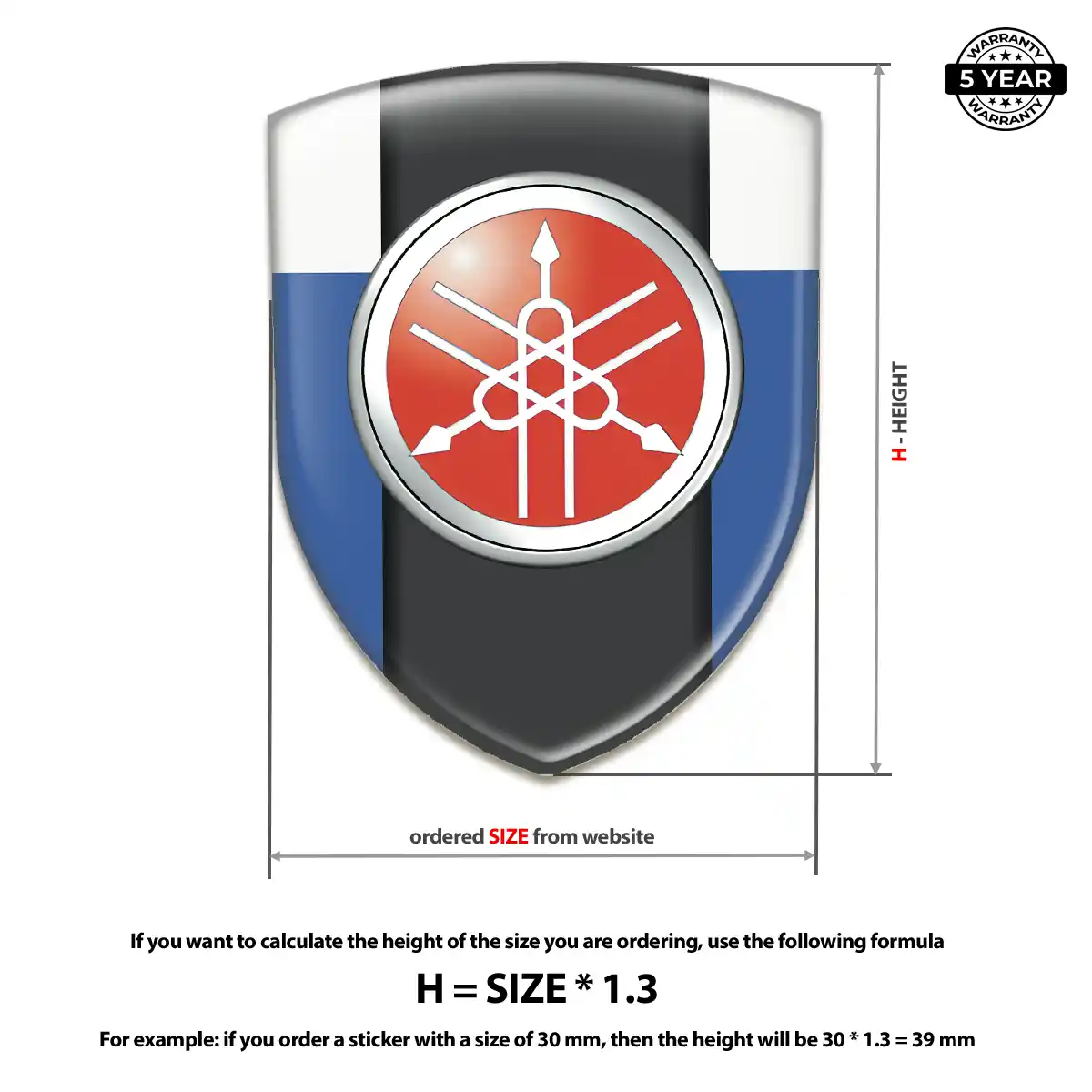 Yamaha Epoxy Domed Sticker Performance Style