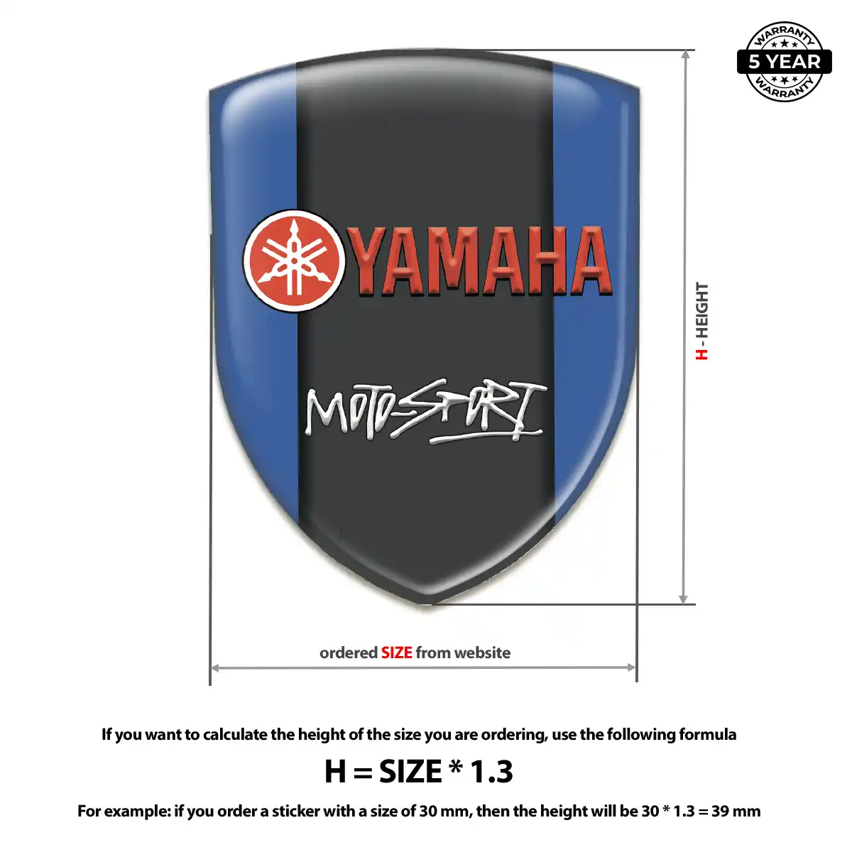 Yamaha Epoxy Domed Sticker Refined Design
