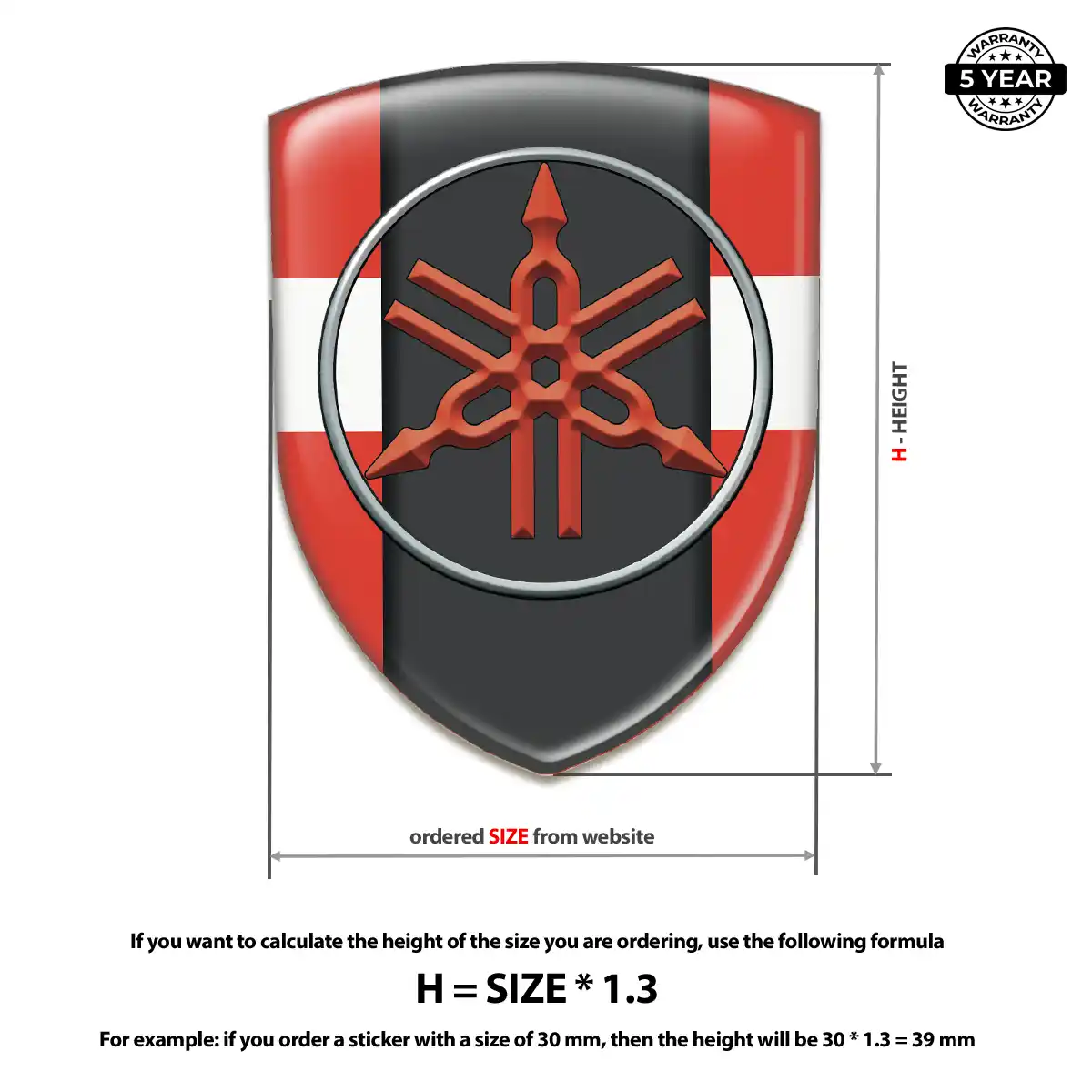 Yamaha Epoxy Domed Sticker Resin Elite