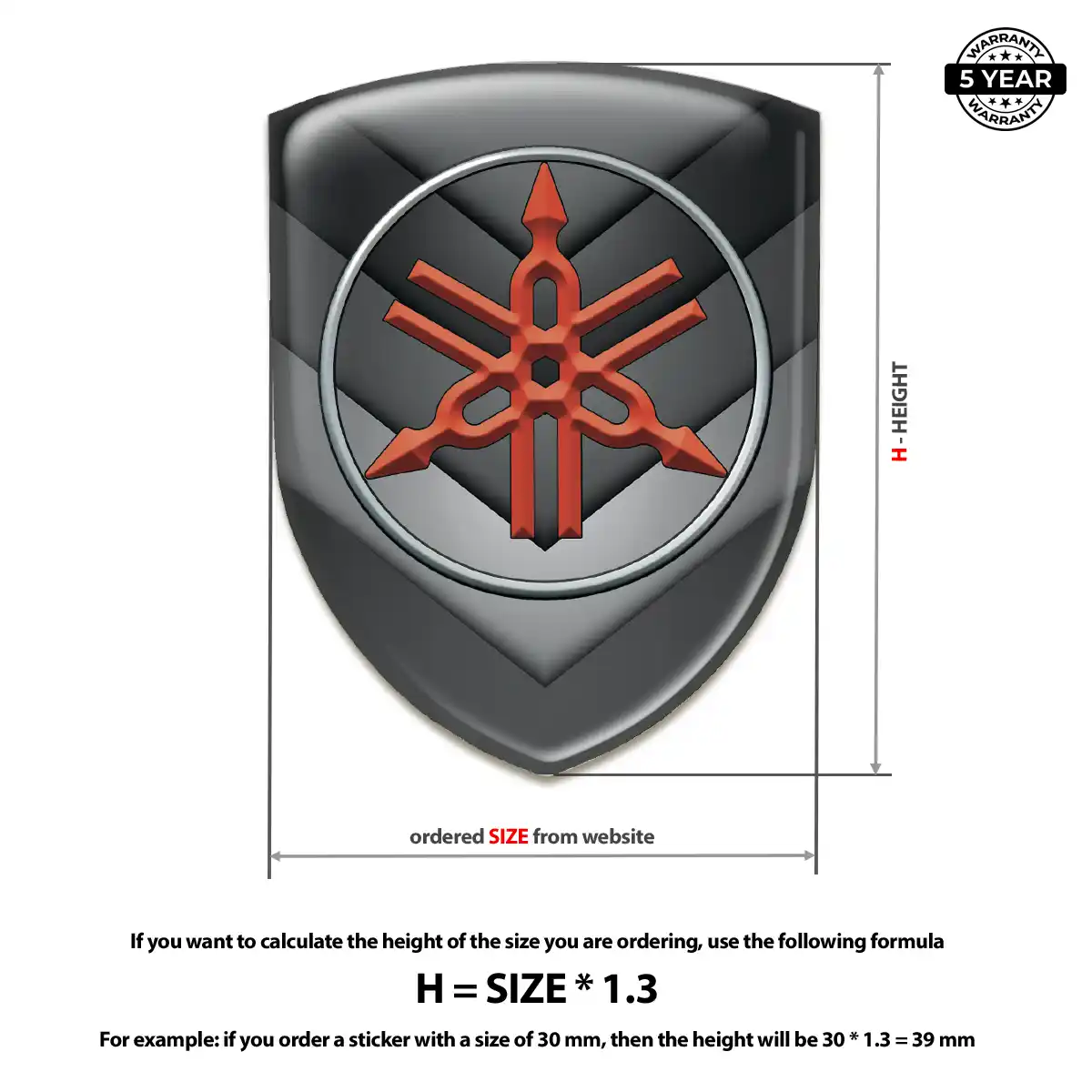 Yamaha Epoxy Domed Sticker Resin Luxe