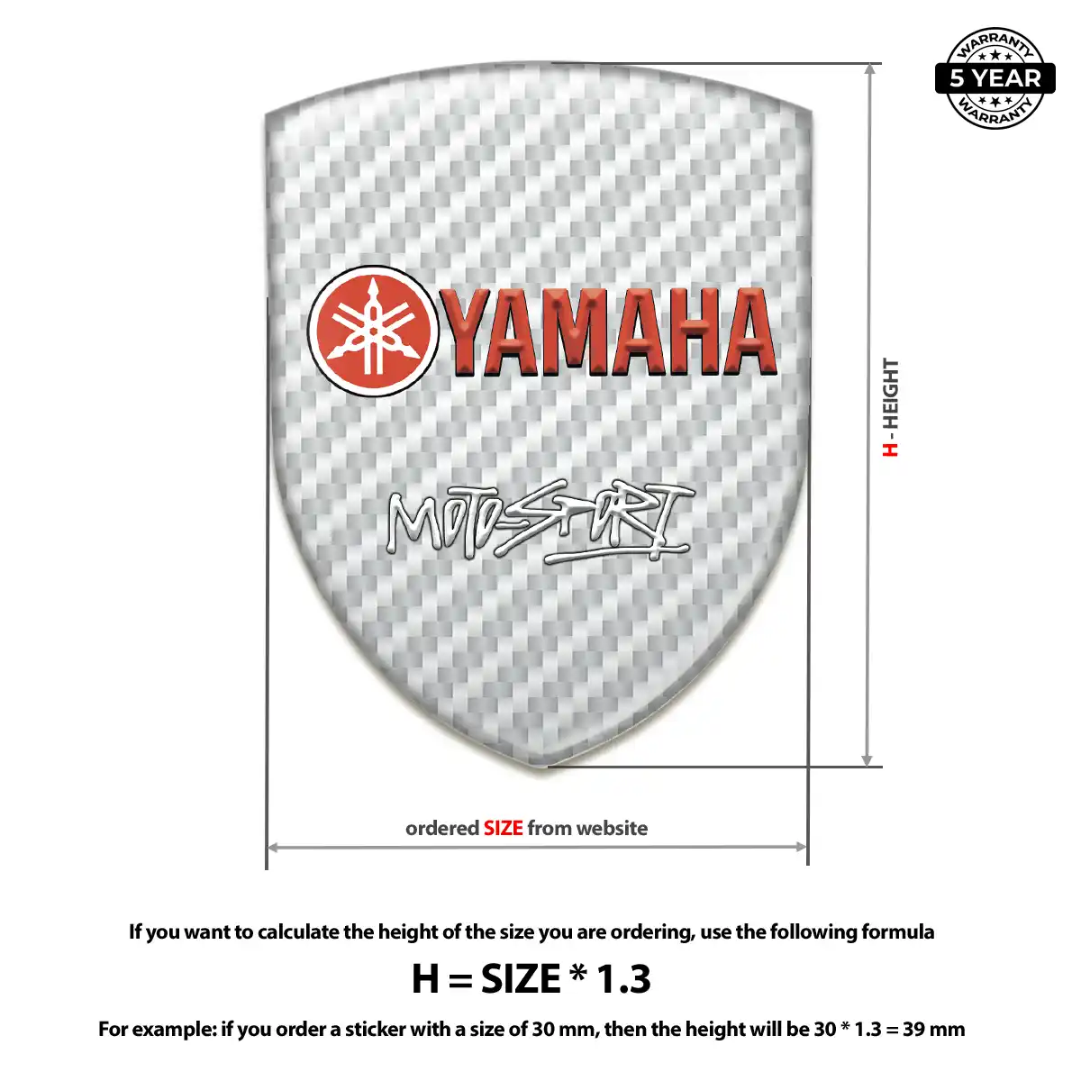 Yamaha Epoxy Domed Sticker Signature Grade