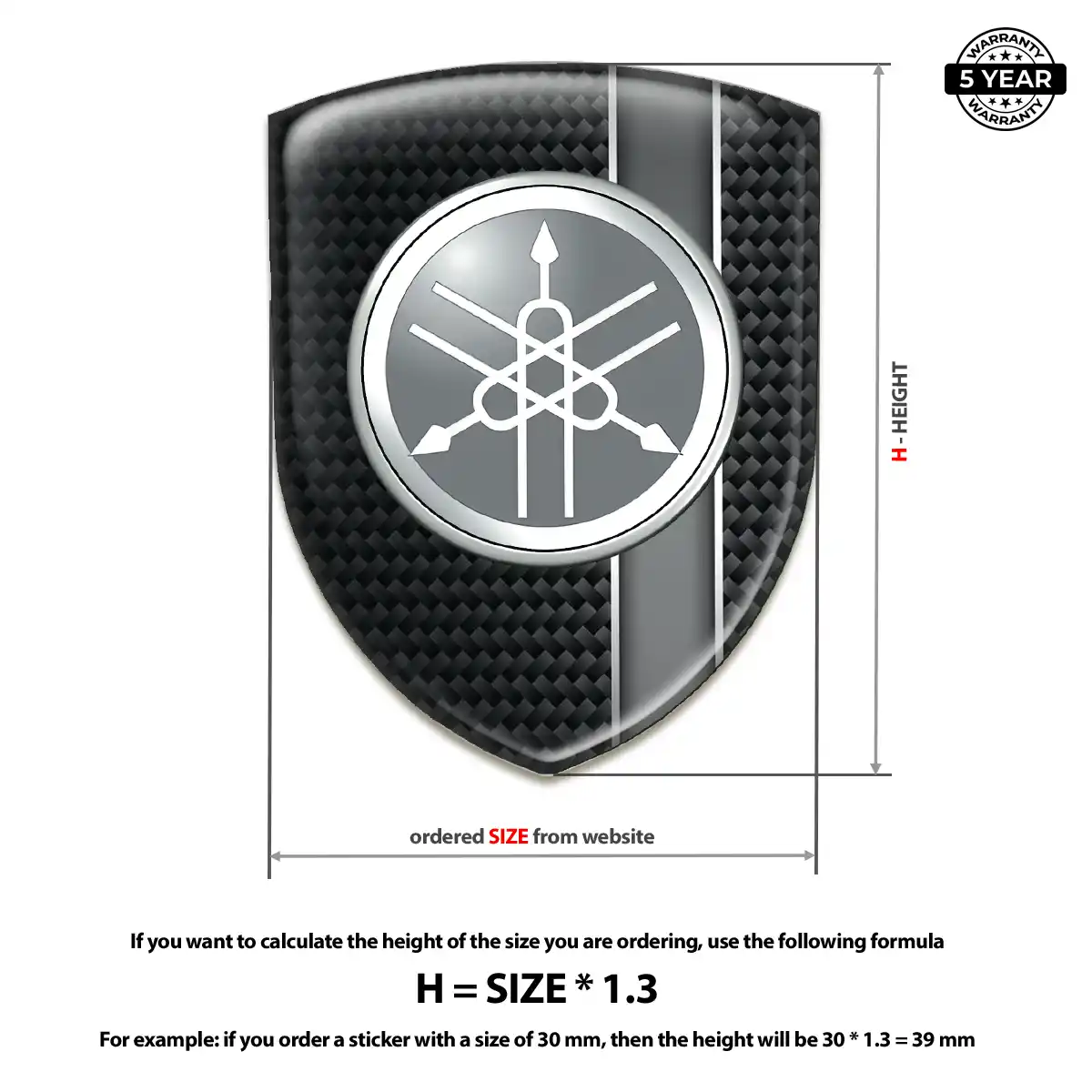 Yamaha Epoxy Domed Sticker Sleek Style
