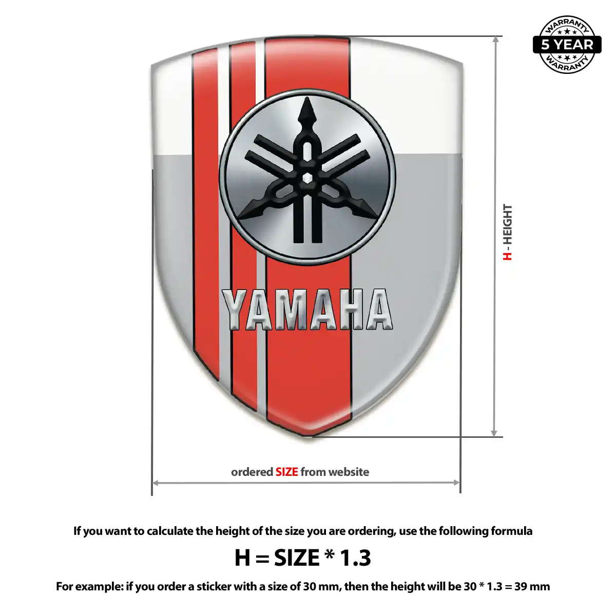 Yamaha Epoxy Domed Sticker Street Tuning