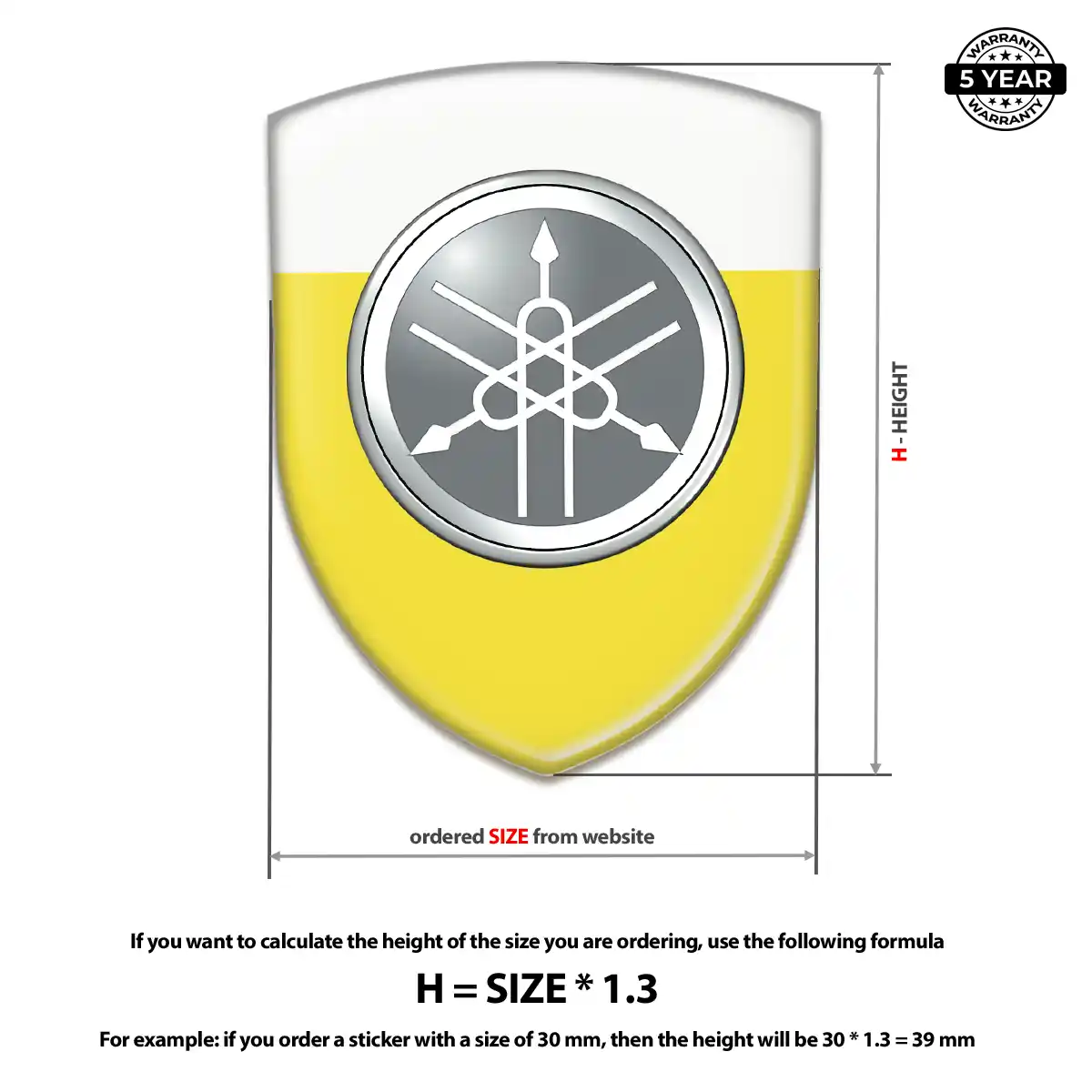 Yamaha Epoxy Domed Sticker Superior Craft
