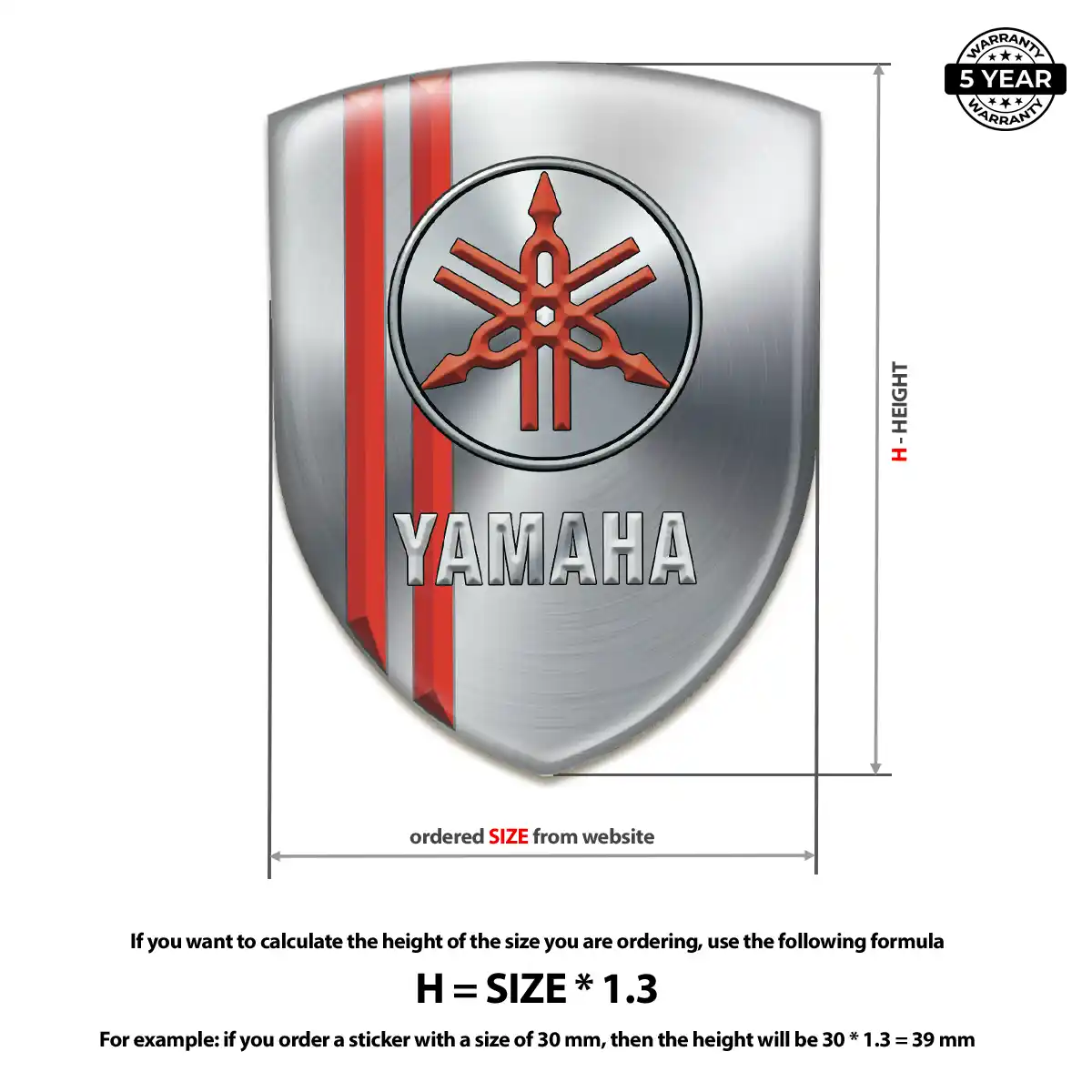 Yamaha Epoxy Domed Sticker Vortex Series
