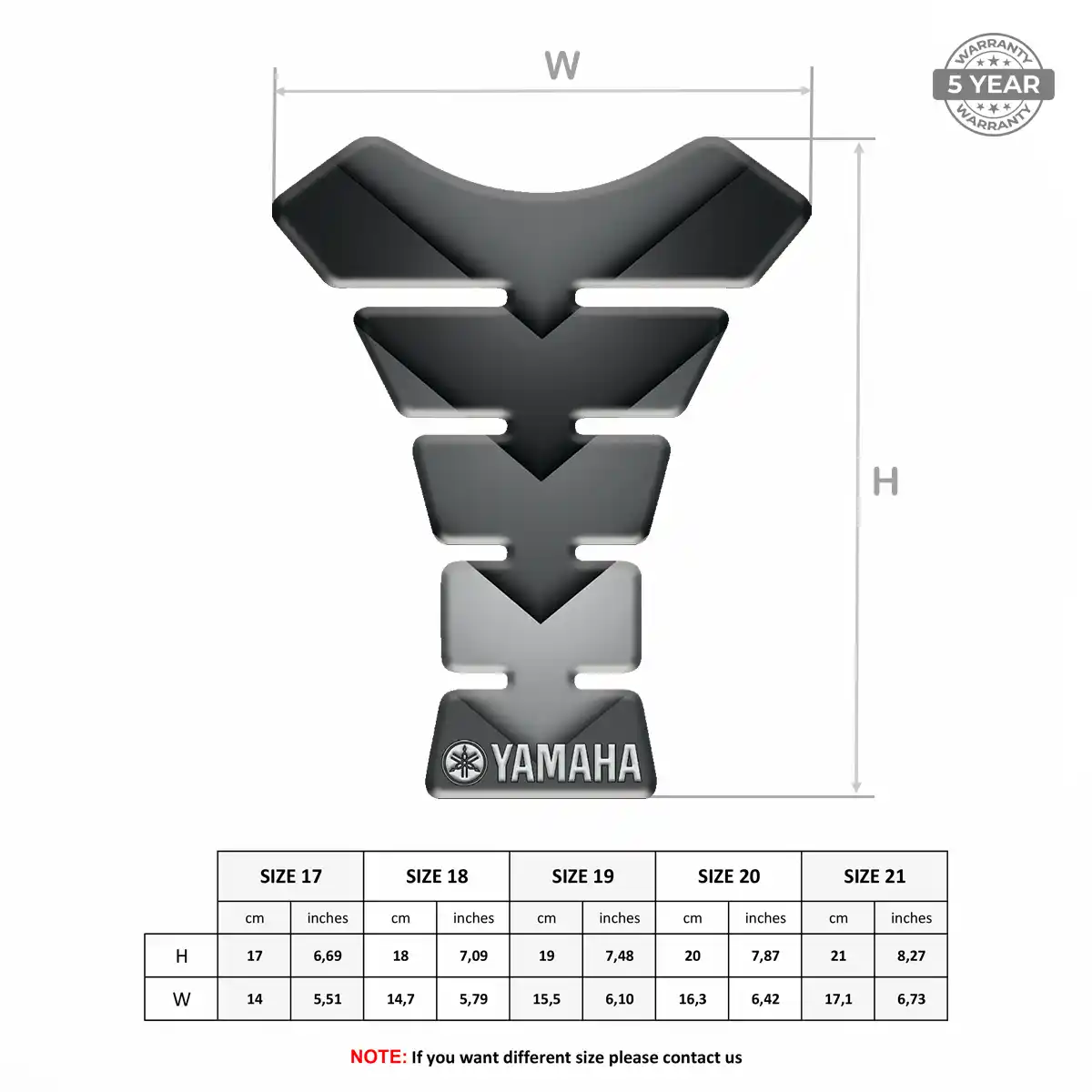 Yamaha Epoxy Tank Pad Sleek Style