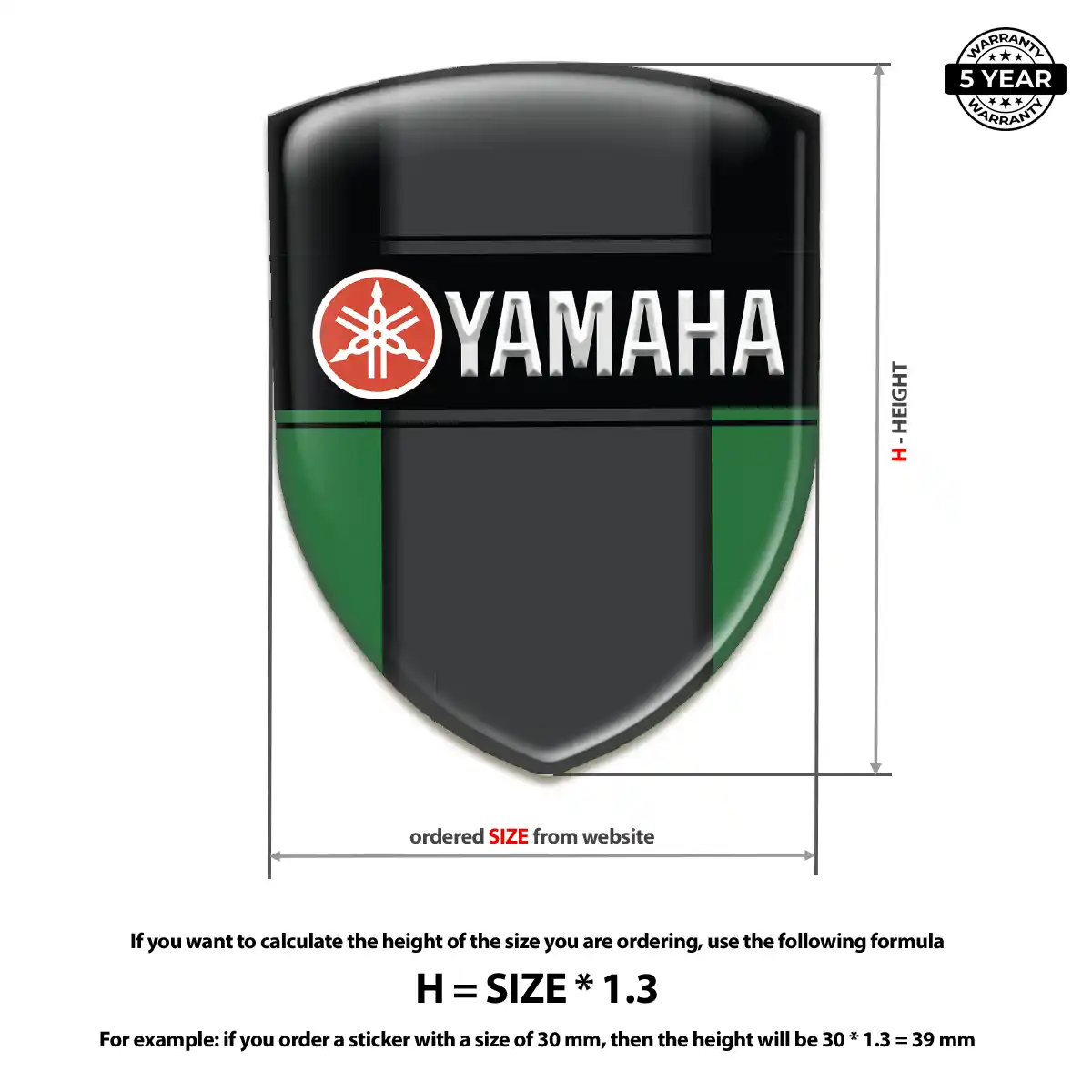 Yamaha Gel Badge Sticker Elite Finish
