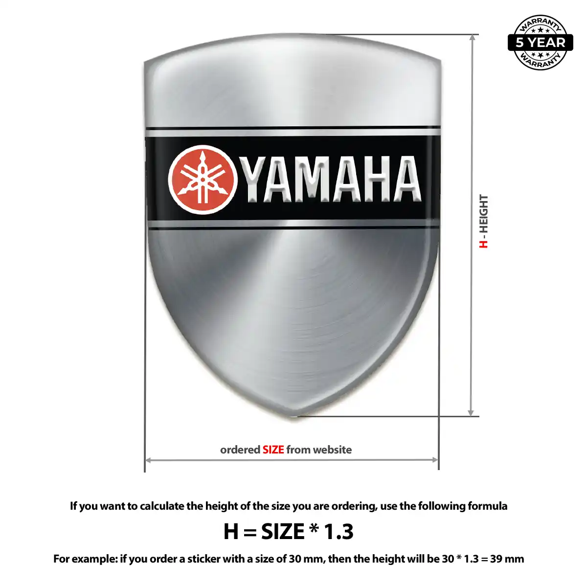 Yamaha Gel Badge Sticker Exterior Luxe
