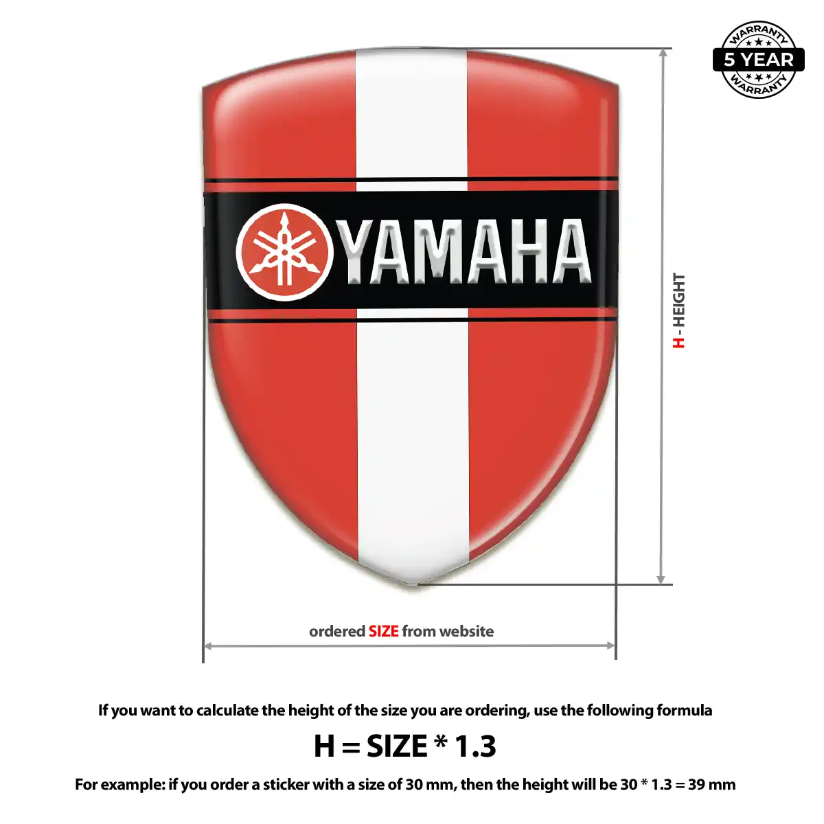 Yamaha Gel Badge Sticker Interior Elegance