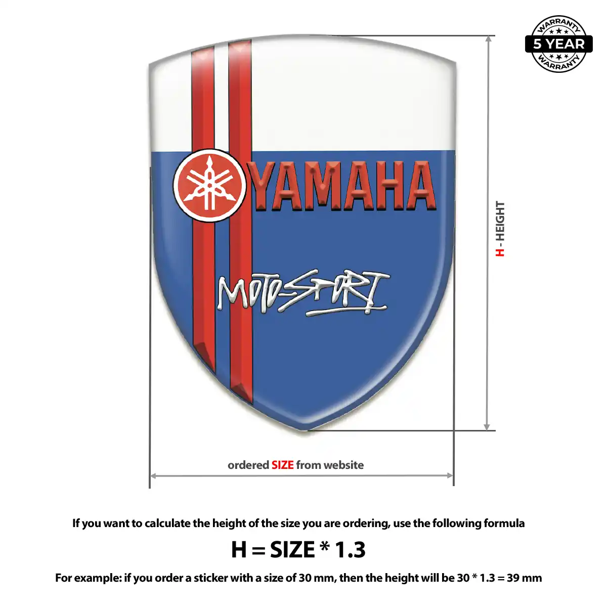 Yamaha Gel Badge Sticker Interior Luxe