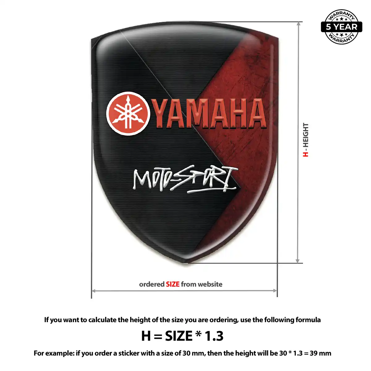 Yamaha Gel Badge Sticker Performance Style