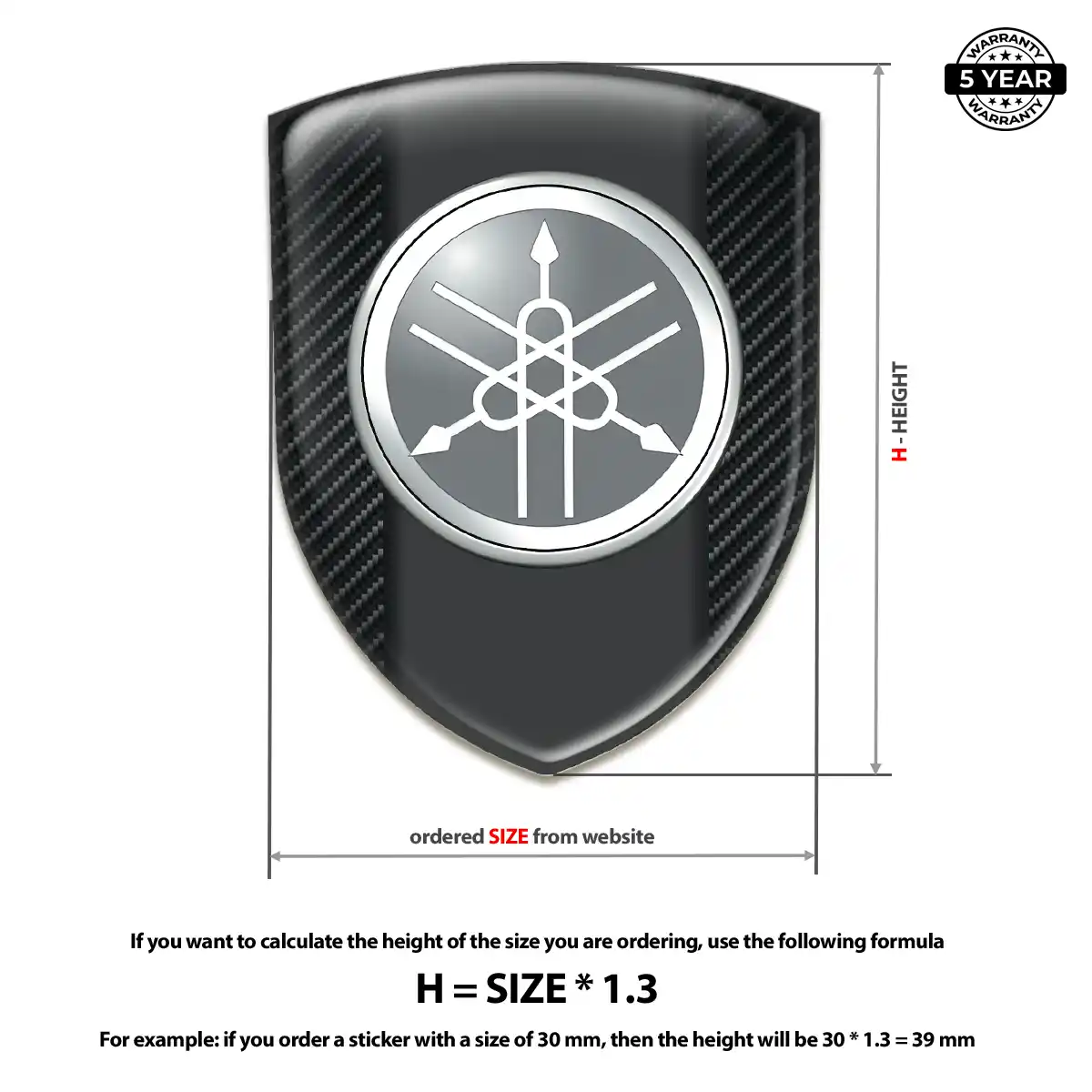 Yamaha Gel Badge Sticker Prestige Line