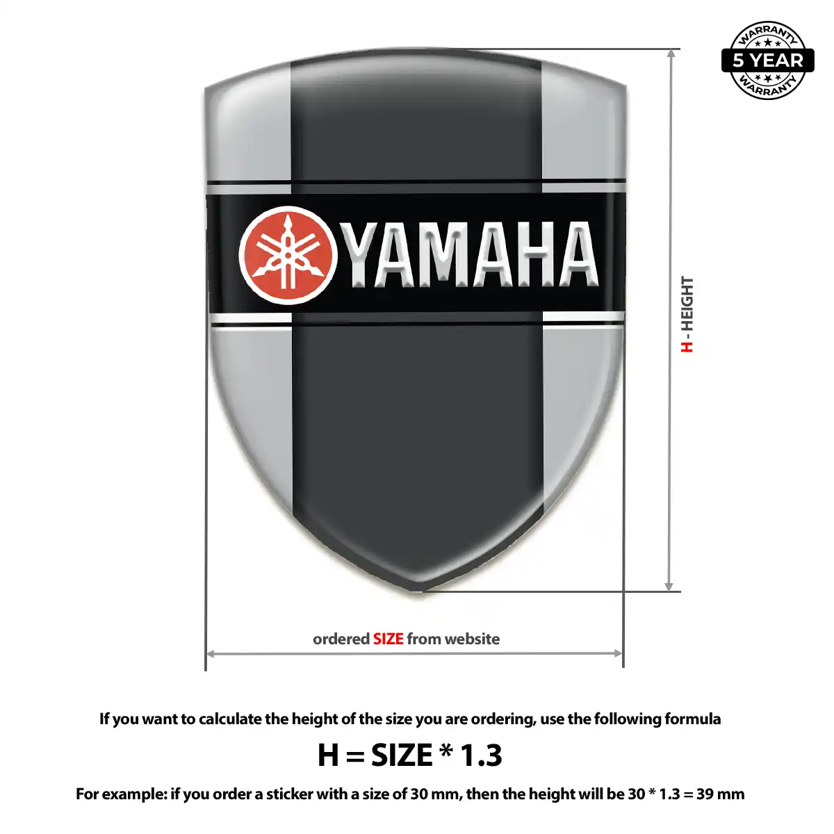Yamaha Gel Emblem Sticker Branded Line