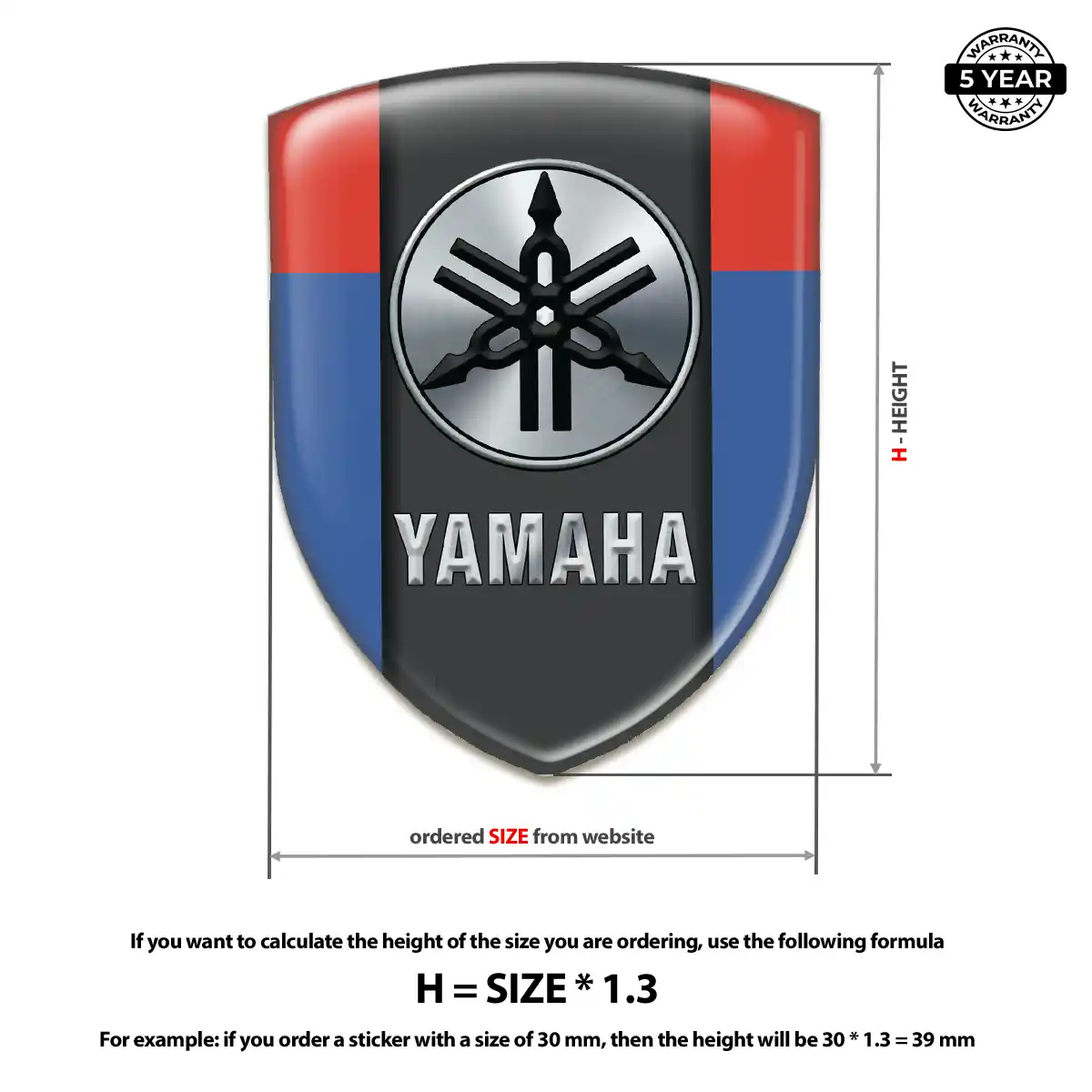 Yamaha Gel Emblem Sticker Cabin Style