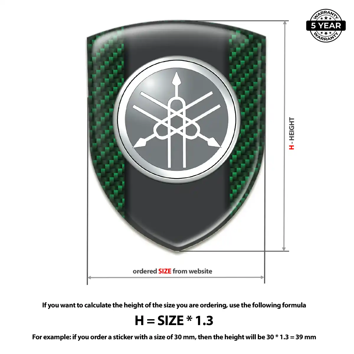 Yamaha Gel Emblem Sticker Elite Finish