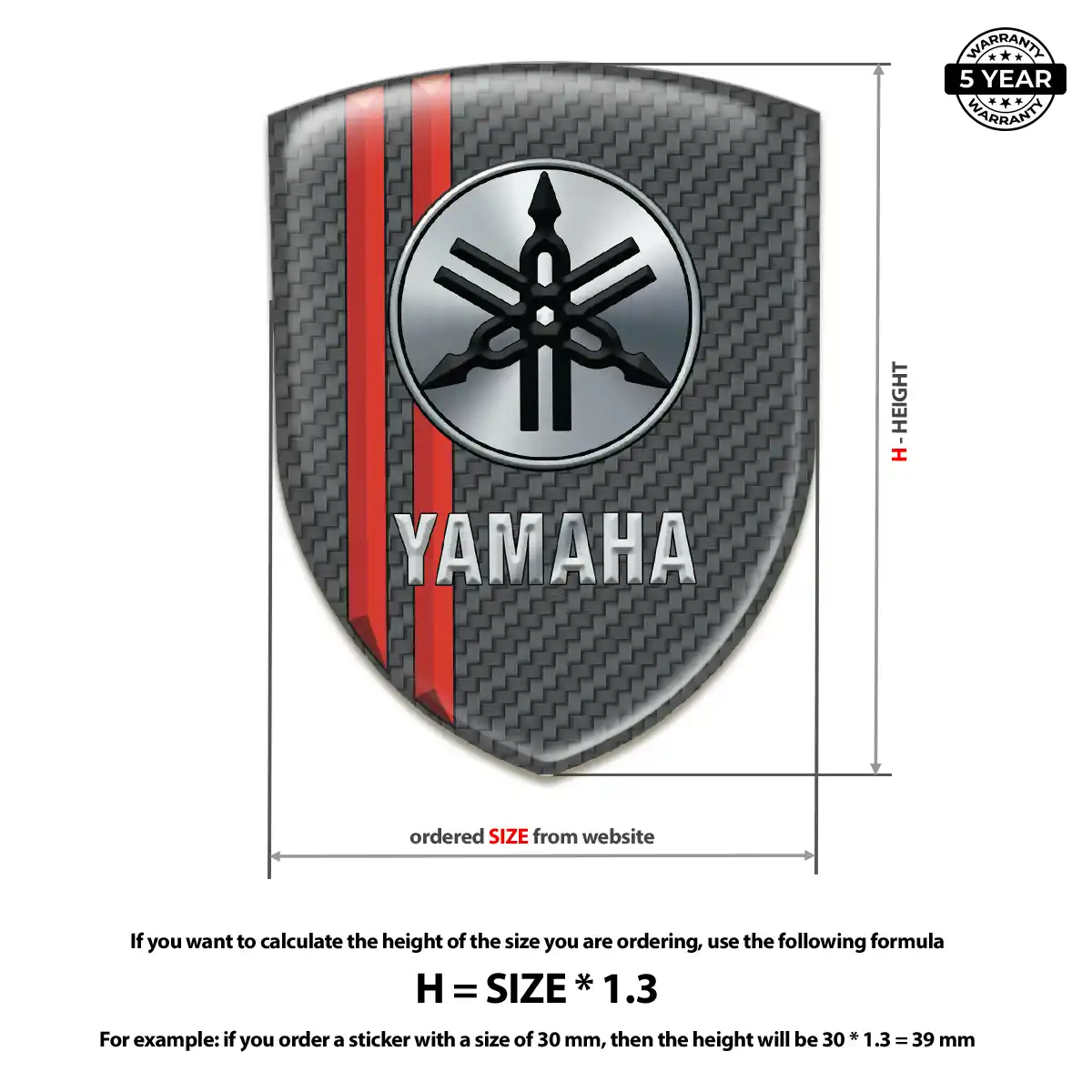 Yamaha Gel Emblem Sticker Exterior Luxe