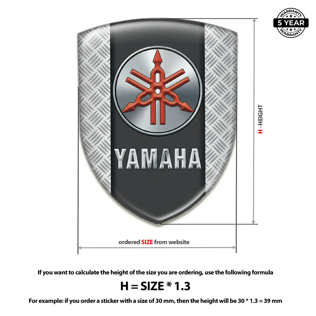 Yamaha Gel Emblem Sticker Interior Elegance