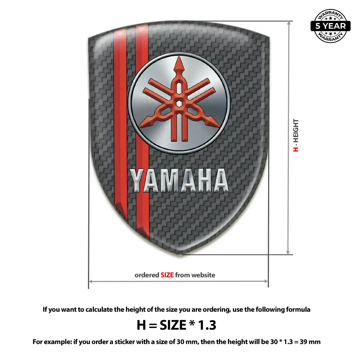 Yamaha Gel Emblem Sticker Interior Luxe