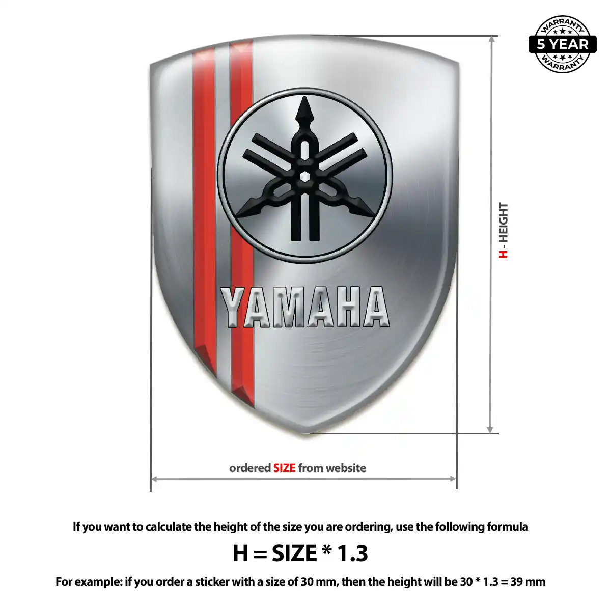 Yamaha Gel Emblem Sticker Outer Style