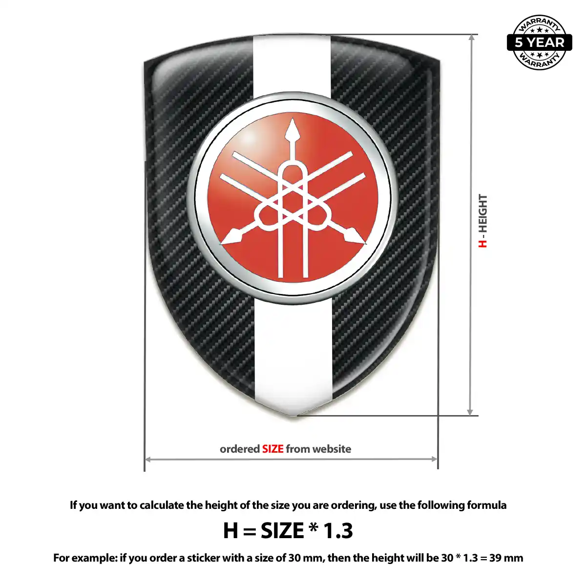 Yamaha Gel Emblem Sticker Premium Dome