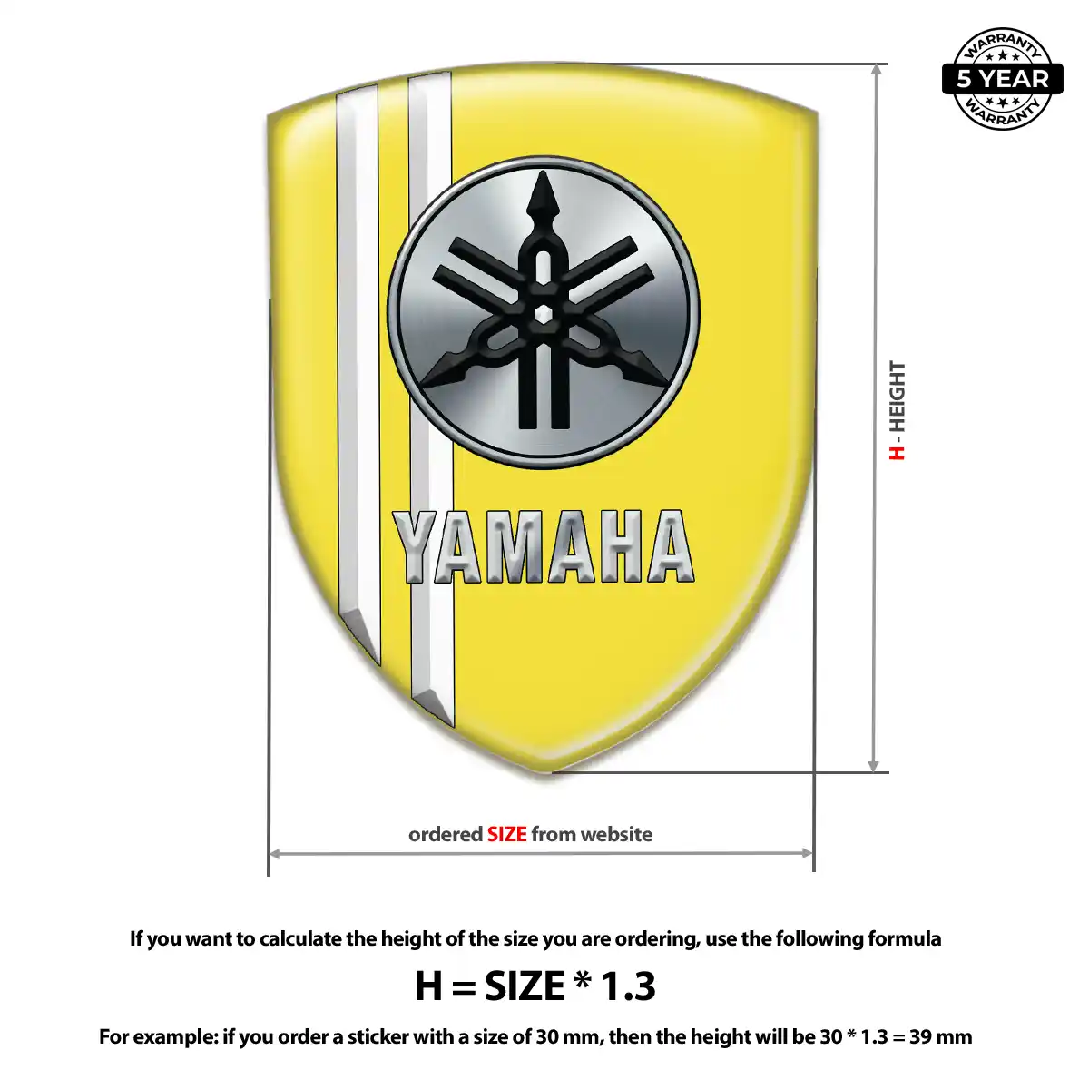 Yamaha Gel Emblem Sticker Refined Design