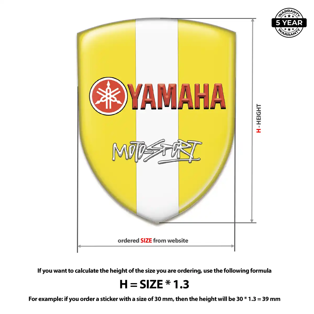 Yamaha Gel Emblem Sticker Resin Luxe