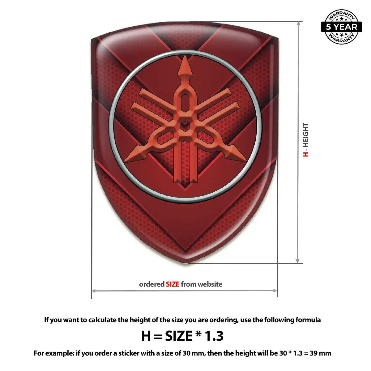 Yamaha Gel Emblem Sticker Sleek Style