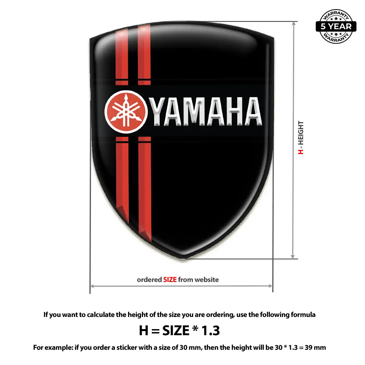 Yamaha Gel Emblem Sticker Superior Craft