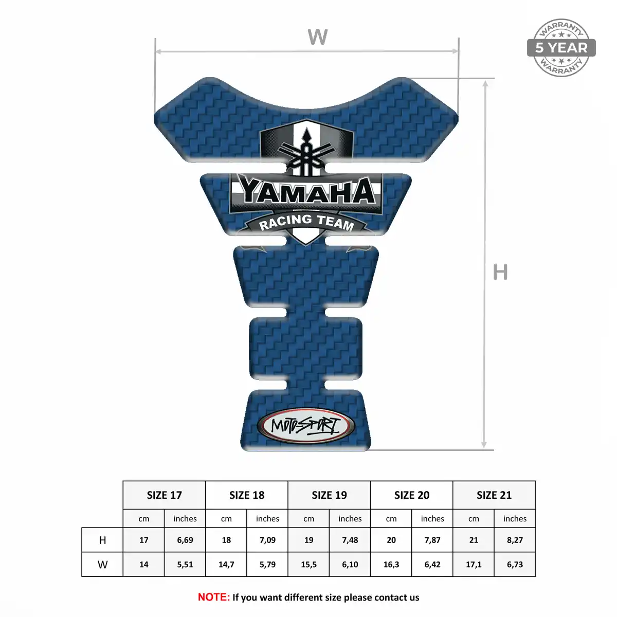Yamaha Motorbike Tank Pad Superior Craft