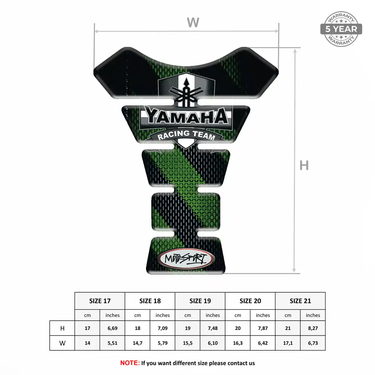 Yamaha Motorcycle Tank Decal Elite Finish