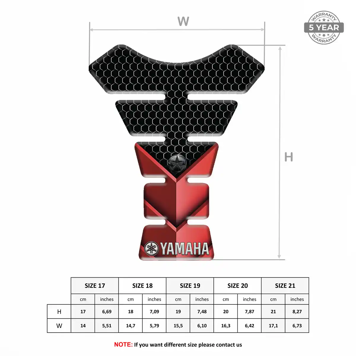 Yamaha Motorcycle Tank Pad Sleek Style
