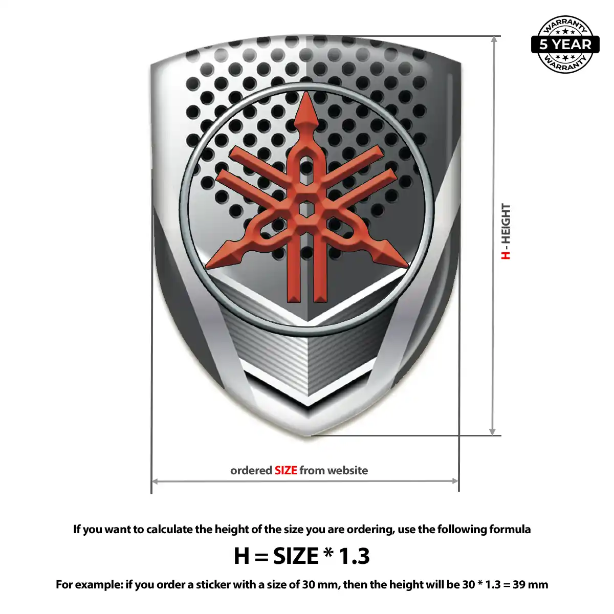 Yamaha Polyurethane Domed Sticker Branded Line