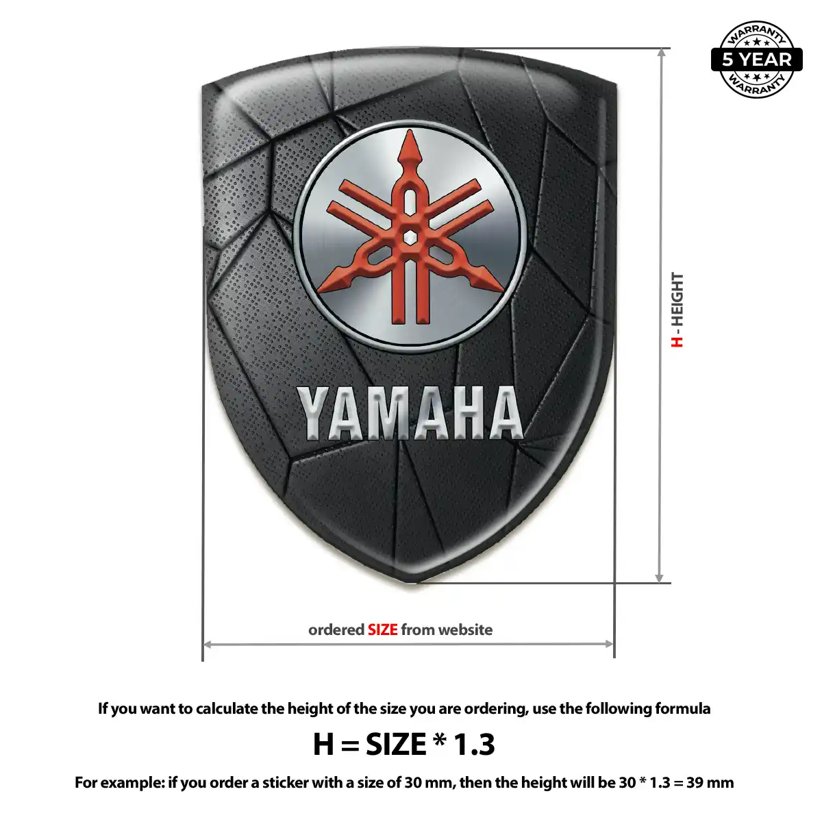 Yamaha Polyurethane Domed Sticker Cabin Style